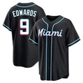 Punc M.Marlins #9 Xavier Edwards Player Black Fashion Out Home Game Stitched Jerseys