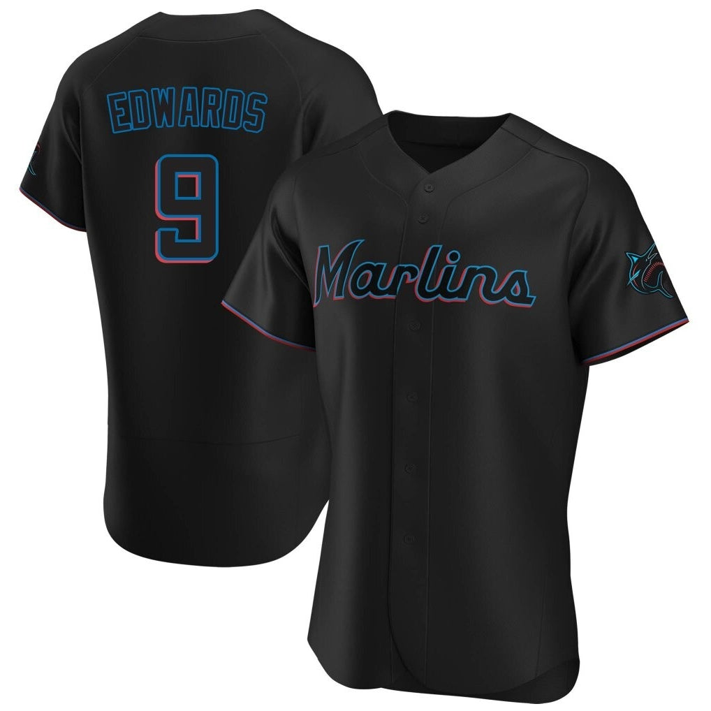 Punc M.Marlins #9 Xavier Edwards Player Black Home Limited Elite Stitched Jerseys