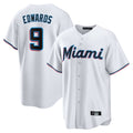 Punc M.Marlins #9 Xavier Edwards Player White  Home Game Stitched Jerseys
