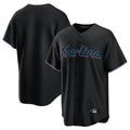 Punc M.Marlins Blank Player Black  Home Game Stitched Jerseys