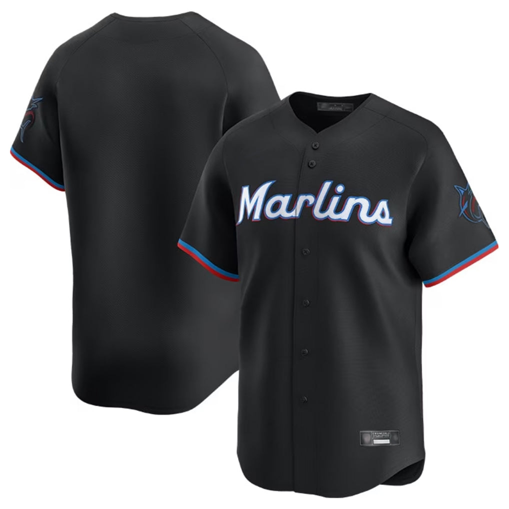 Punc M.Marlins Blank Player Black Home Limited Stitched Jerseys