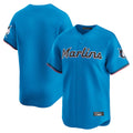 Punc M.Marlins Blank Player Blue Home Limited Stitched Jerseys