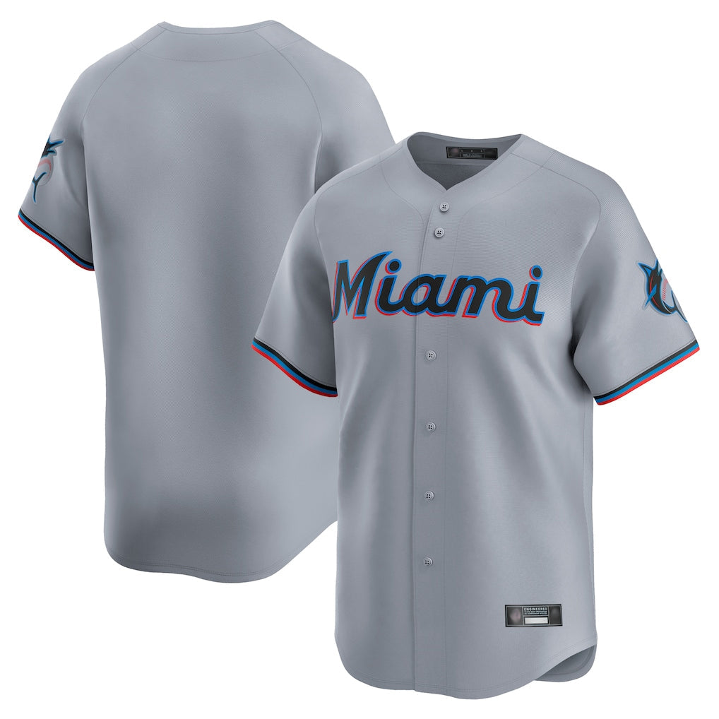Punc M.Marlins Blank Player Gray Home Limited Stitched Jerseys