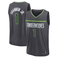 Punc M.Timberwolves #1 Terrence Shannon Jr. Anthracite Fast Break Replica Stitched Jerseys - Statement Edition