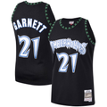 Punc M.Timberwolves #21 Kevin Garnett Mitchell & Ness Black Hardwood Classics Swingman Stitched Jerseys