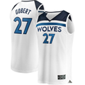 Punc M.Timberwolves #27 Rudy Gobert White Fast Break Replica Player Stitched Jerseys - Association Edition