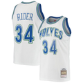 Punc M.Timberwolves #34 Isaiah Rider Mitchell & Ness White 1995-1996 Hardwood Classics Swingman Stitched Jerseys