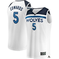 Punc M.Timberwolves #5 Anthony Edwards White Fast Break Replica Player Stitched Jerseys - Association Edition