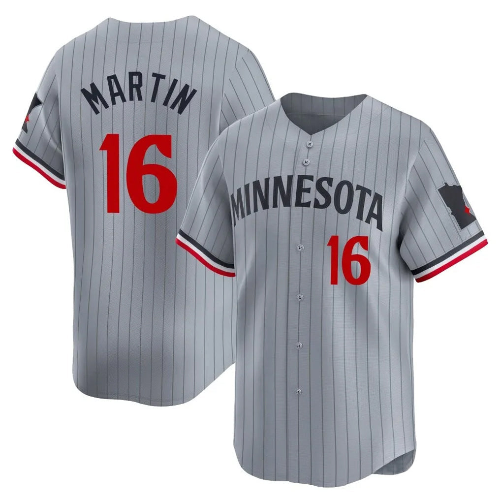 Punc M.Twins #16 Austin Martin Player Gray Home Limited Stitched Jerseys