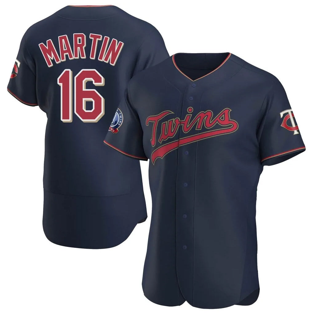 Punc M.Twins #16 Austin Martin Player Navy 60th Home Limited Elite Stitched Jerseys