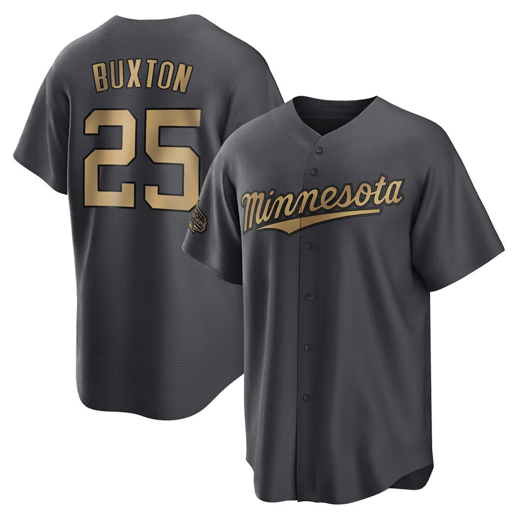 Punc M.Twins #25 Byron Buxton Player Charcoal All-Star Game Home Stitched Jerseys