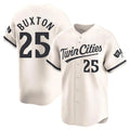 Punc M.Twins #25 Byron Buxton Player Cream Home Limited Stitched Jerseys