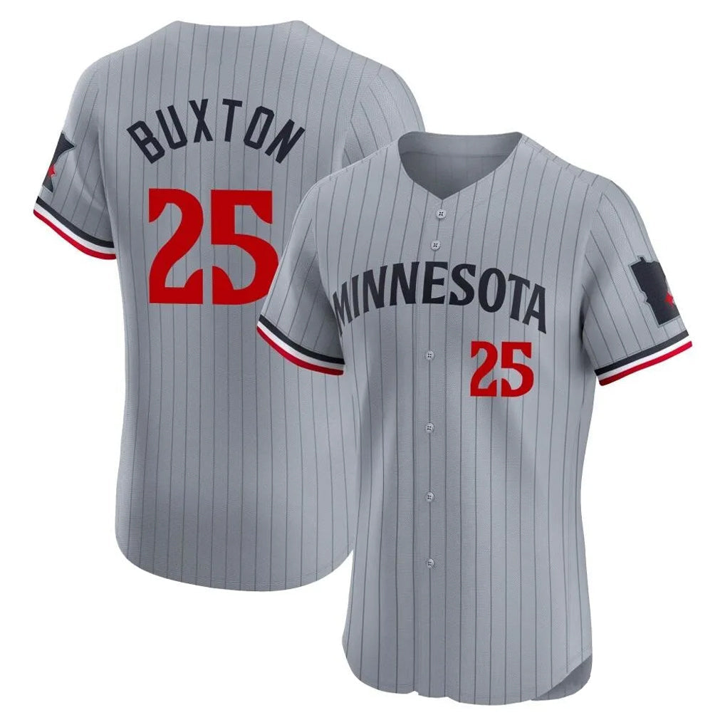 Punc M.Twins #25 Byron Buxton Player Gray Home Limited Elite Stitched Jerseys