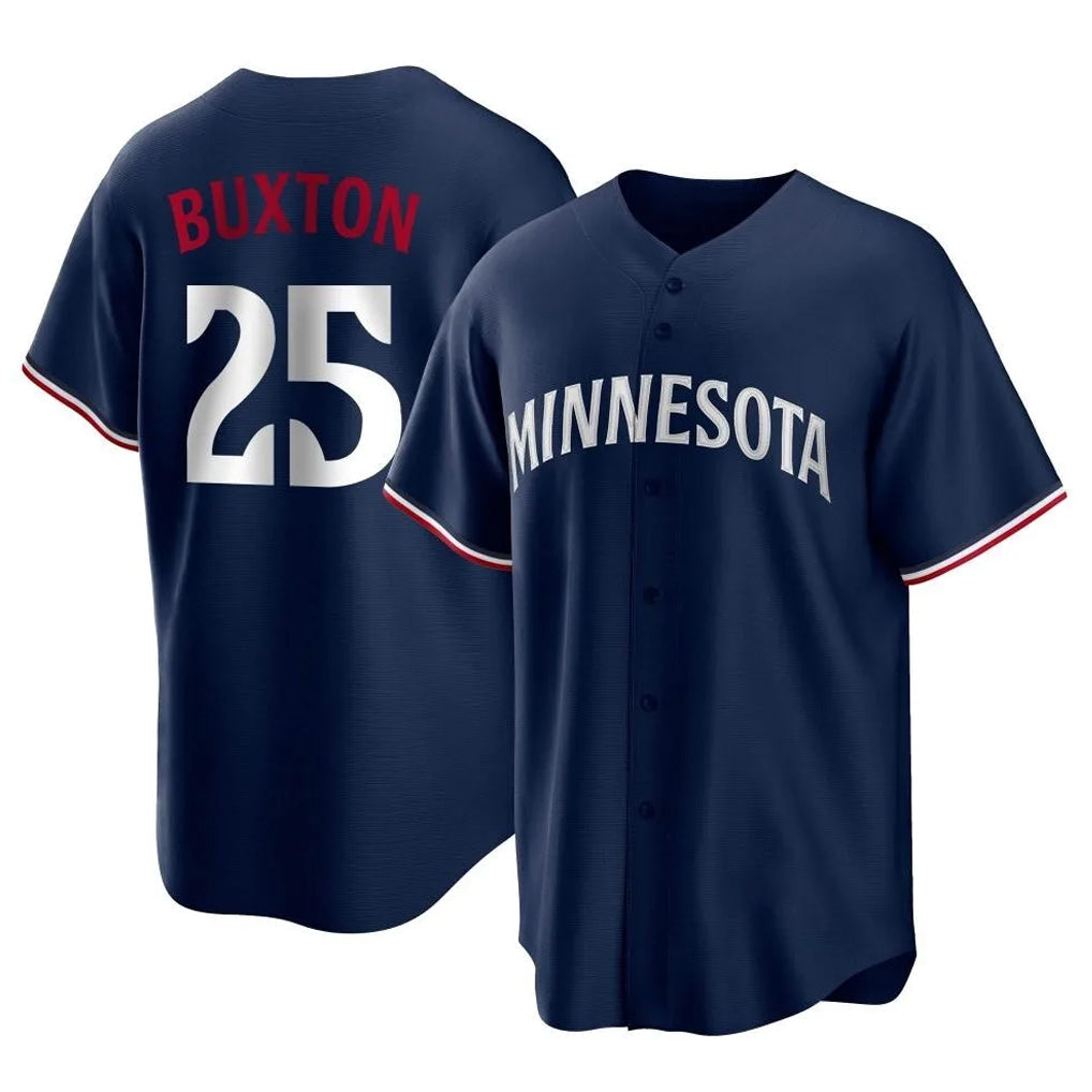 Punc M.Twins #25 Byron Buxton Player Navy Replica Alternate Home Stitched Jerseys