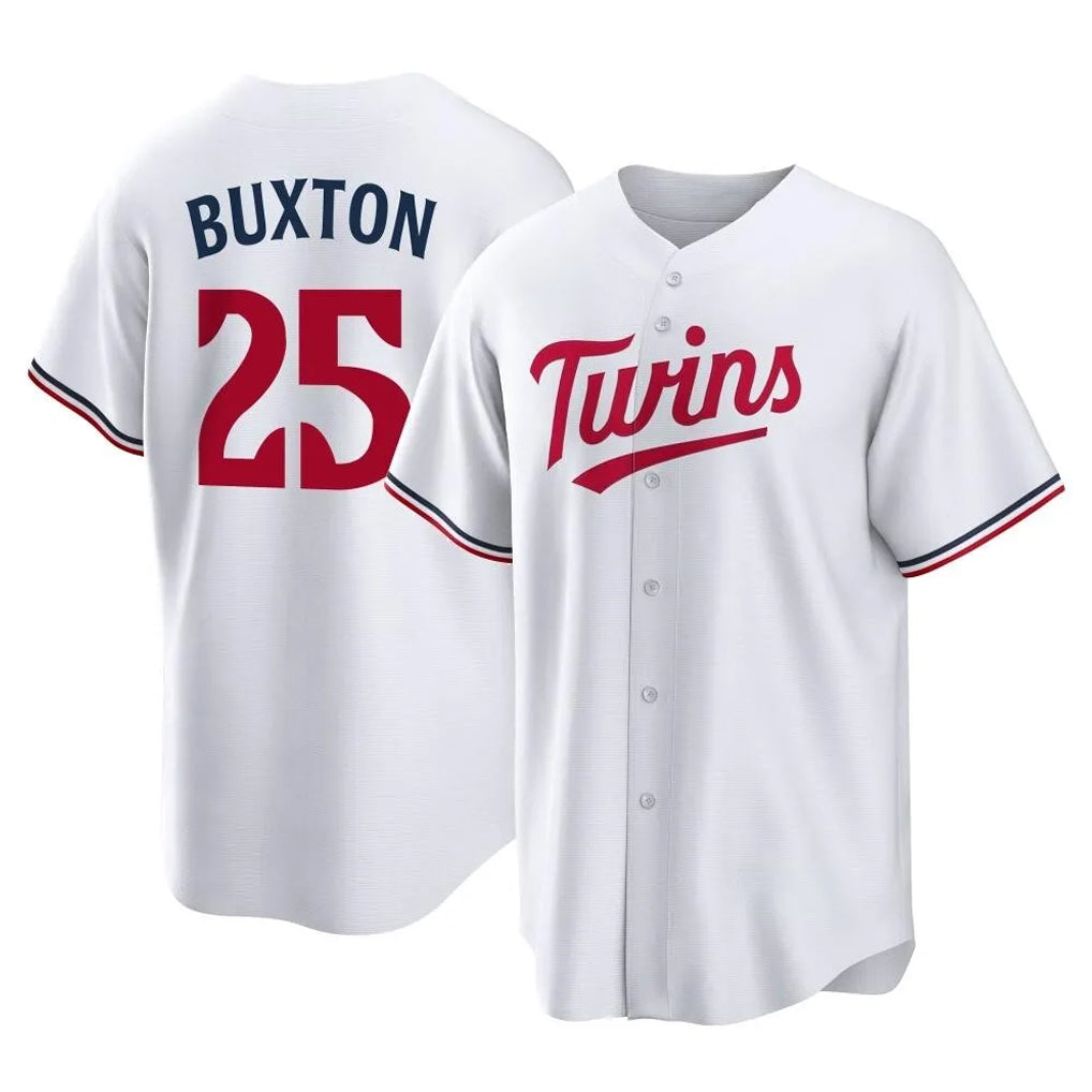 Punc M.Twins #25 Byron Buxton Player White Home Game Stitched Jerseys