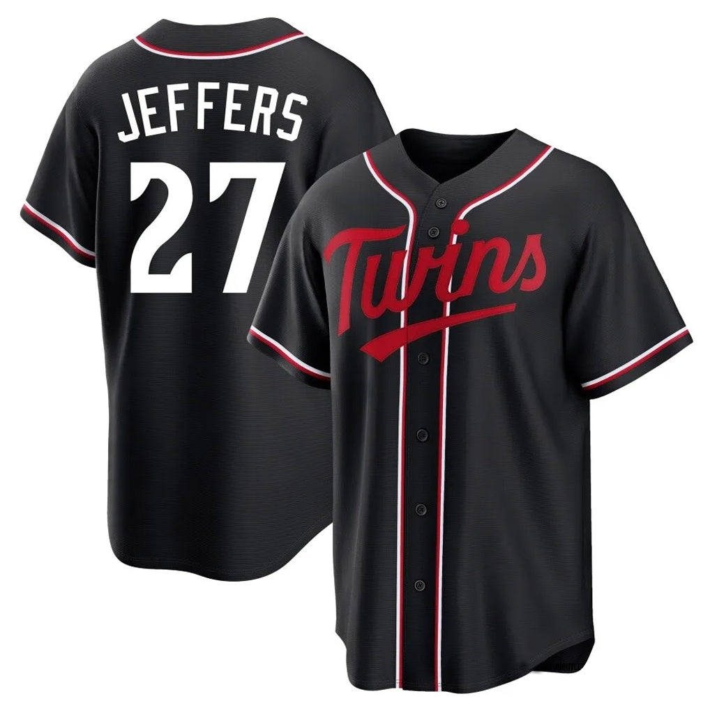 Punc M.Twins #27 Ryan Jeffers Player Black Fashion Out Home Limited Stitched Jerseys