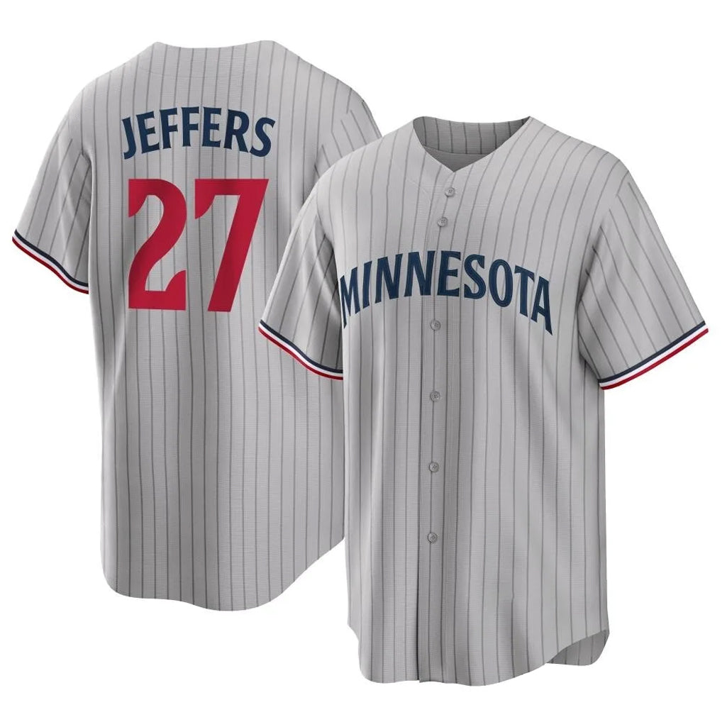 Punc M.Twins #27 Ryan Jeffers Player Gray Game Limited Home Stitched Jerseys