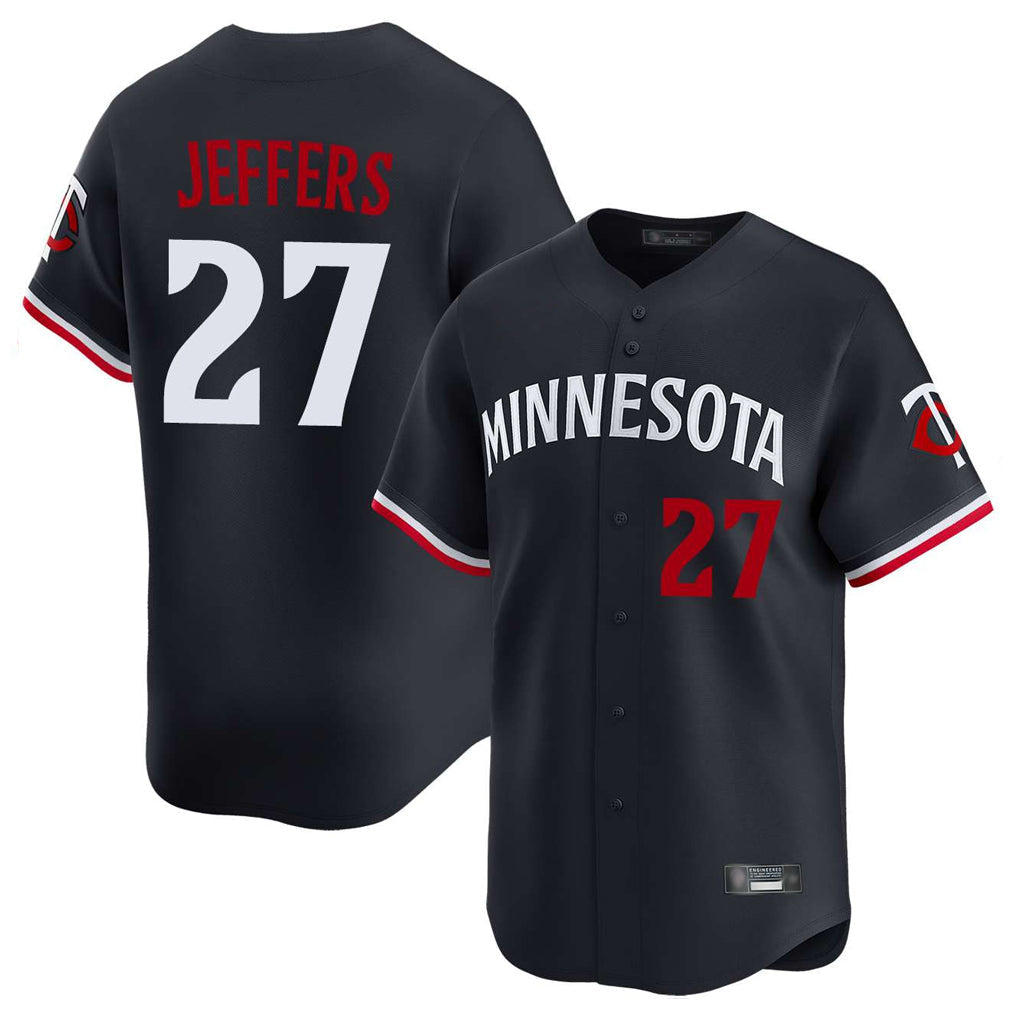 Punc M.Twins #27 Ryan Jeffers Player Navy Home Limited Stitched Jerseys