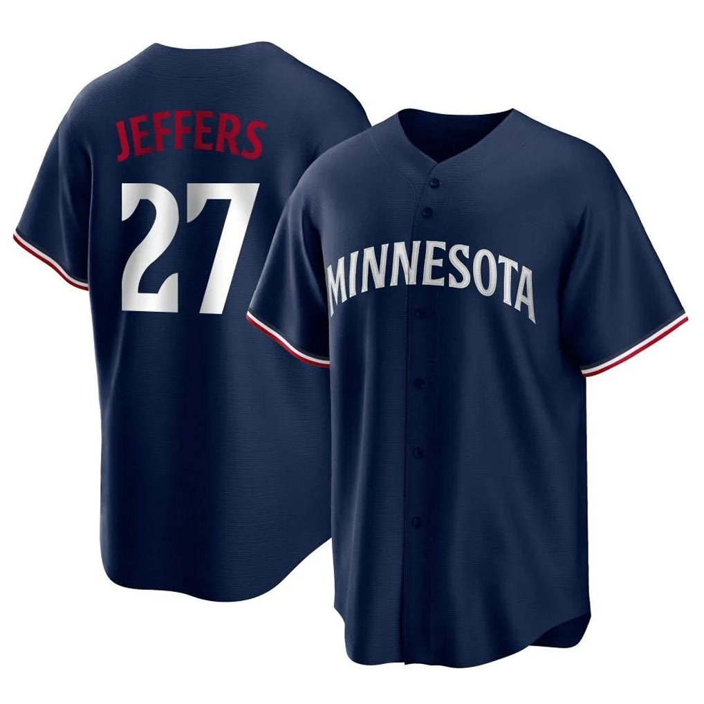 Punc M.Twins #27 Ryan Jeffers Player Navy Replica Alternate Home Stitched Jerseys