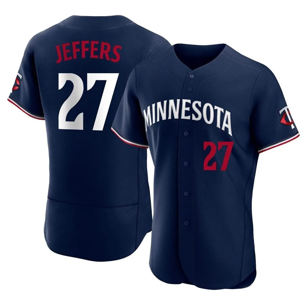 Punc M.Twins #27 Ryan Jeffers Player Navy Replica Home Limited Elite Stitched Jerseys