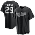 Punc M.Twins #29 Rod Carew Player Black Home Game Stitched Jerseys