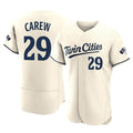 Punc M.Twins #29 Rod Carew Player Cream Home Limited Elite Stitched Jerseys