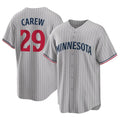 Punc M.Twins #29 Rod Carew Player Gray Game Limited Home Stitched Jerseys