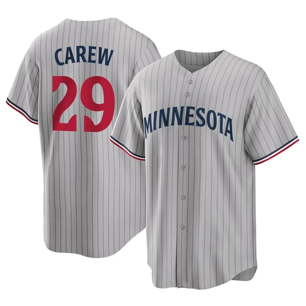 Punc M.Twins #29 Rod Carew Player Gray Game Limited Home Stitched Jerseys