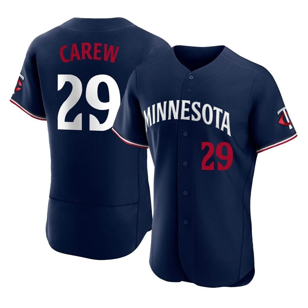 Punc M.Twins #29 Rod Carew Player Navy Replica Home Limited Elite Stitched Jerseys