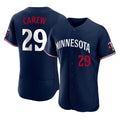 Punc M.Twins #29 Rod Carew Player Navy Replica Home Limited Elite Stitched Jerseys