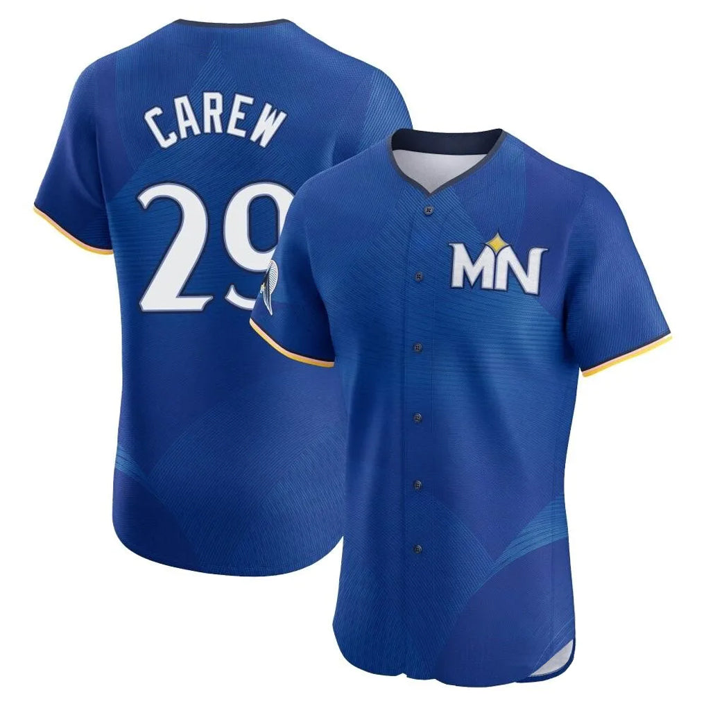 Punc M.Twins #29 Rod Carew Player Royal City Connect Limited Elite Home Stitched Jerseys