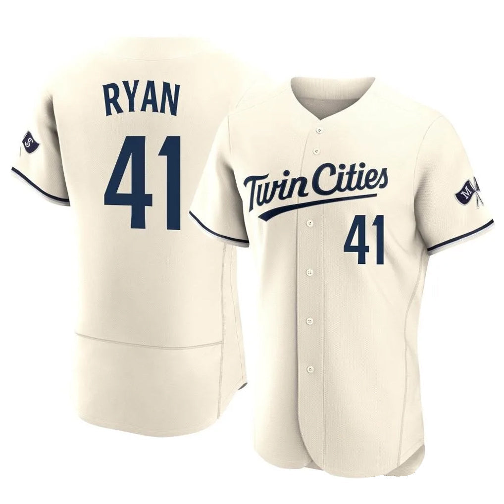 Punc M.Twins #41 Joe Ryan Player Cream Home Limited Elite Stitched Jerseys