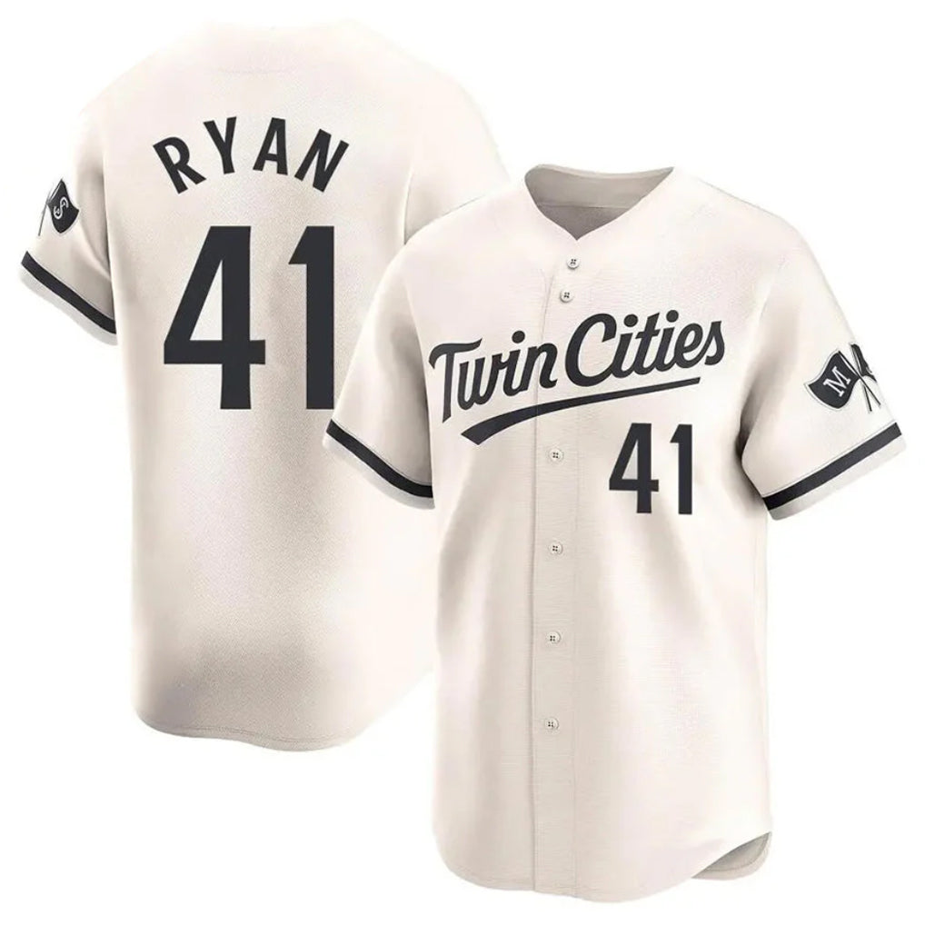 Punc M.Twins #41 Joe Ryan Player Cream Home Limited Stitched Jerseys