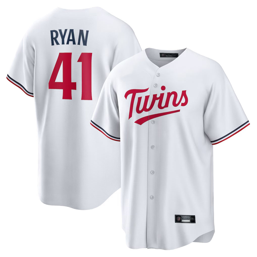Punc M.Twins #41 Joe Ryan Player White Home Game Stitched Jerseys
