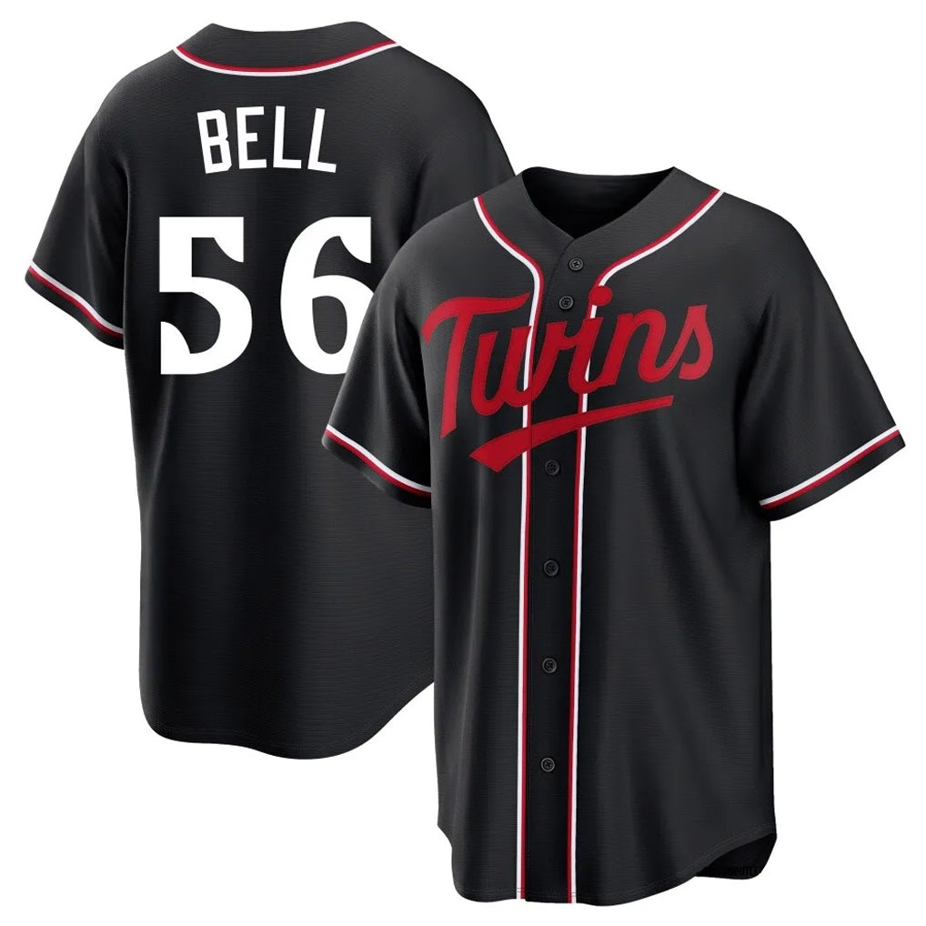 Punc M.Twins #56 Josh Bell Player Black Fashion Out Home Limited Stitched Jerseys