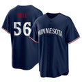 Punc M.Twins #56 Josh Bell Player Navy Replica Alternate Home Stitched Jerseys