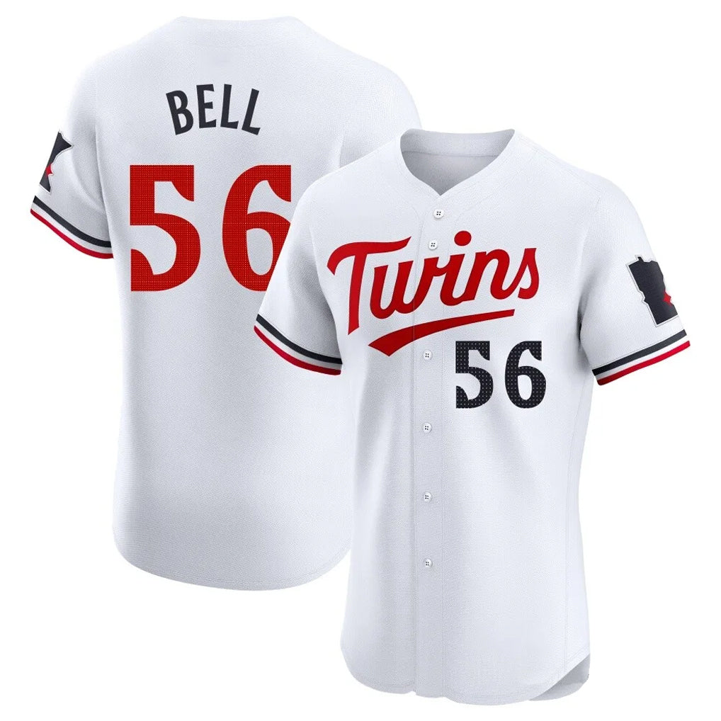 Punc M.Twins #56 Josh Bell Player White Home Limited Elite Stitched Jerseys