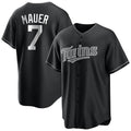 Punc M.Twins #7 Joe Mauer Player Black Home Game Stitched Jerseys