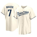 Punc M.Twins #7 Joe Mauer Player Cream Game Limited Home Stitched Jerseys