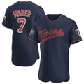 Punc M.Twins #7 Joe Mauer Player Navy 60th Home Limited Elite Stitched Jerseys