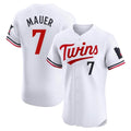 Punc M.Twins #7 Joe Mauer Player White Home Limited Elite Stitched Jerseys