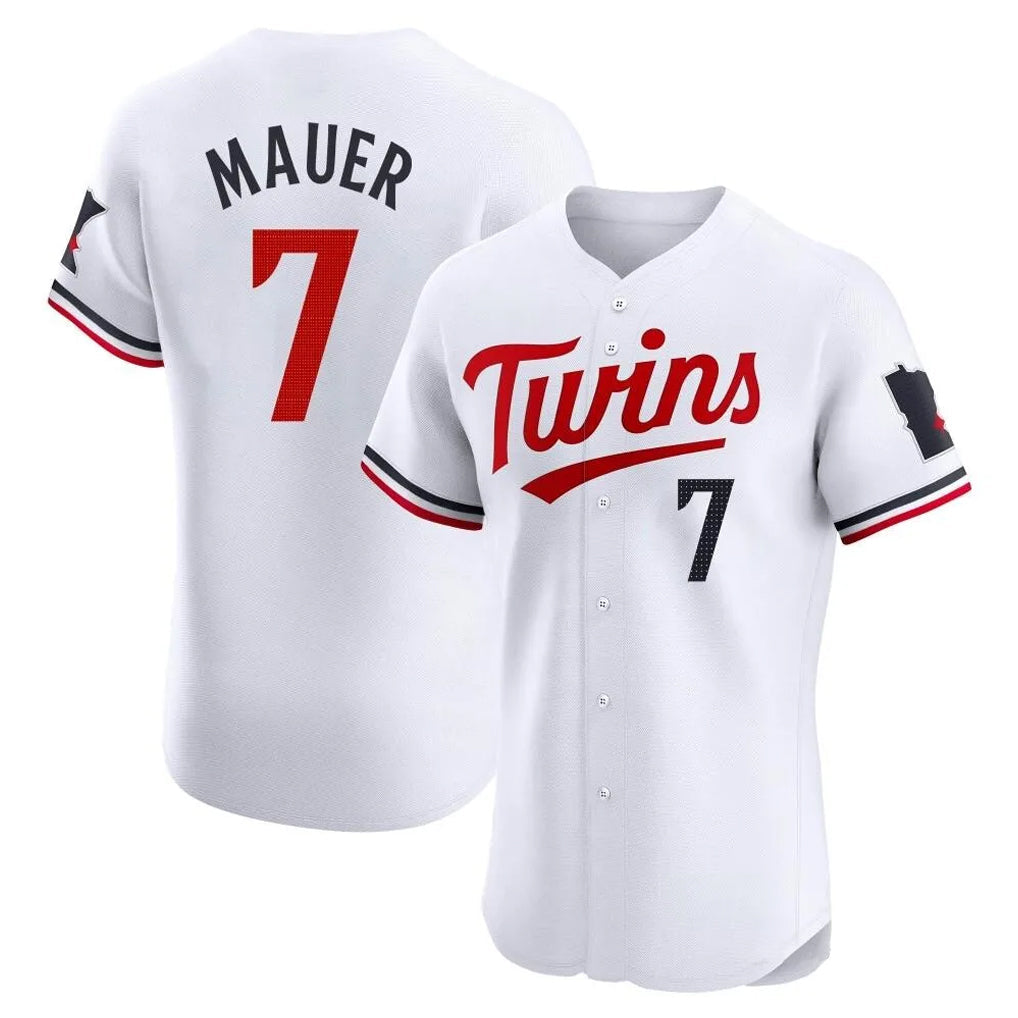 Punc M.Twins #7 Joe Mauer Player White Home Limited Elite Stitched Jerseys