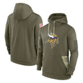 Punc MN.Vikings Olive Salute to Service Pullover Hoodies Blank Player Stitched Jerseys