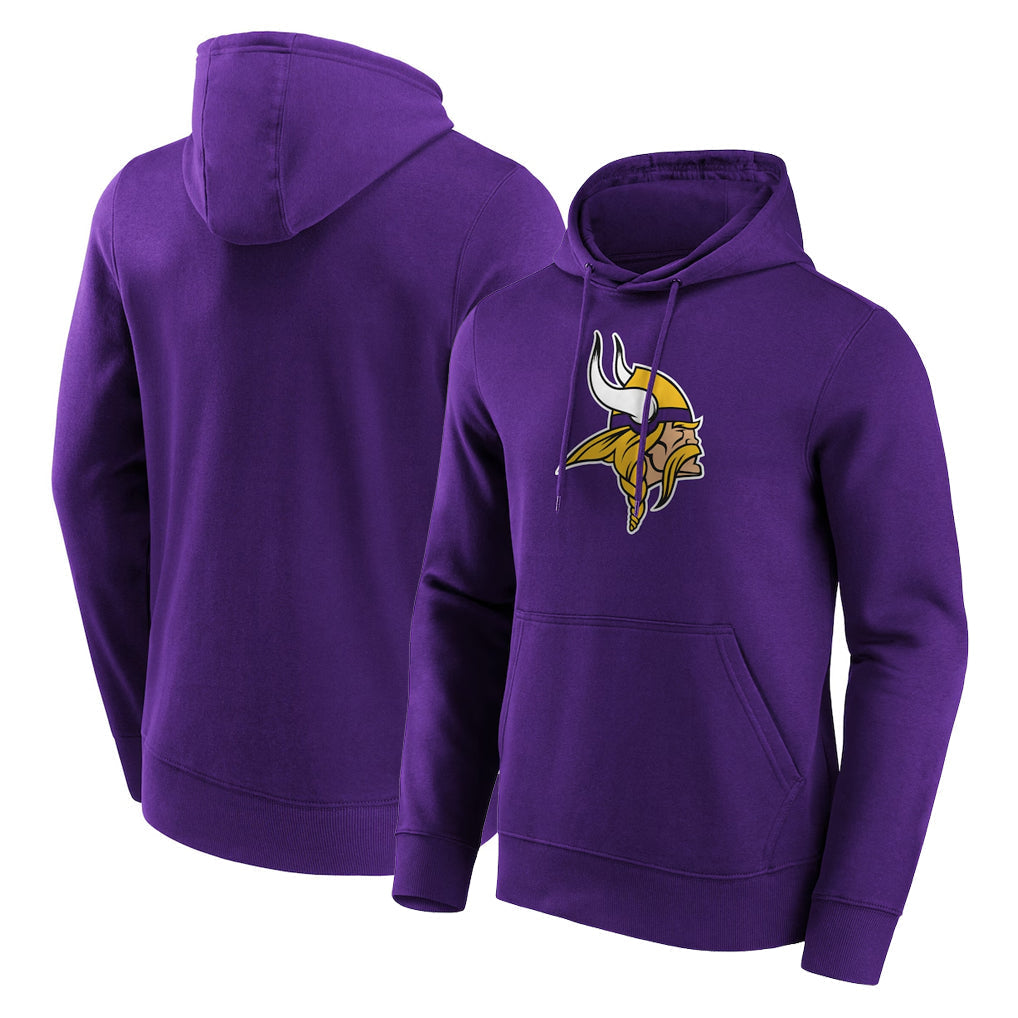 Punc MN.Vikings Purple LOGO Pullover Hoodies Home Game Blank Player Stitched Jerseys
