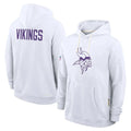 Punc MN.Vikings White LOGO Pullover Hoodies Home Game Blank Player Stitched Jerseys