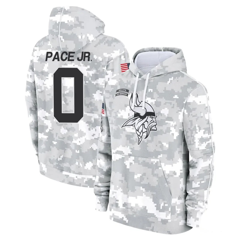 Punc MN.Vikings #0 Ivan Pace Jr. Player Arctic Camo Salute to Service Pullover Hoodies Limited Game Stitched Jerseys