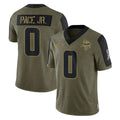 Punc MN.Vikings #0 Ivan Pace Jr. Player Olive Salute To Service Limited Game Stitched Jerseys