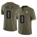 Punc MN.Vikings #0 Ivan Pace Jr. Player Olive Salute To Service Limited Stitched Jerseys