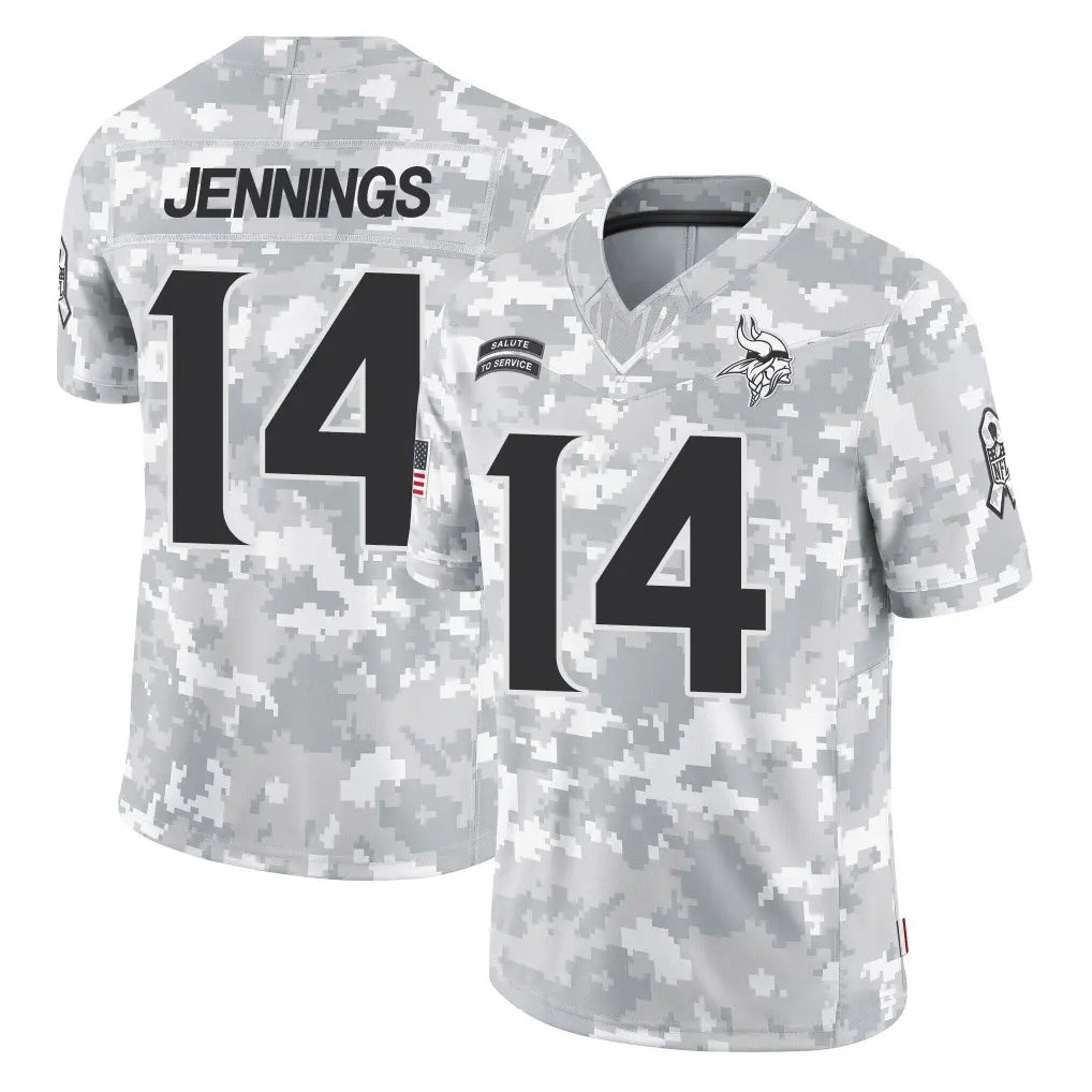 Punc MN.Vikings #14 Jauan Jennings Player Arctic Camo Salute To Service Limited Game Stitched Jerseys