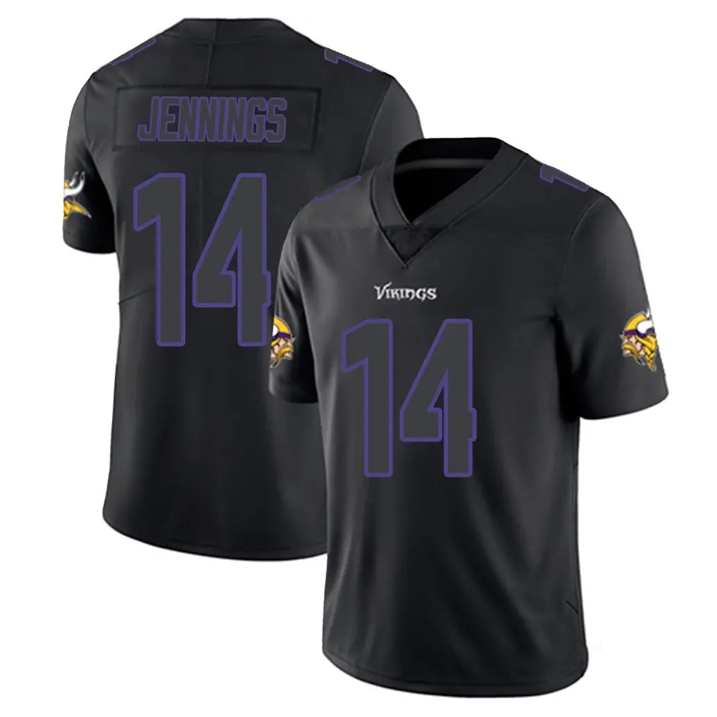 Punc MN.Vikings #14 Jauan Jennings Player Black Impact LImited Home Game Stitched Jerseys